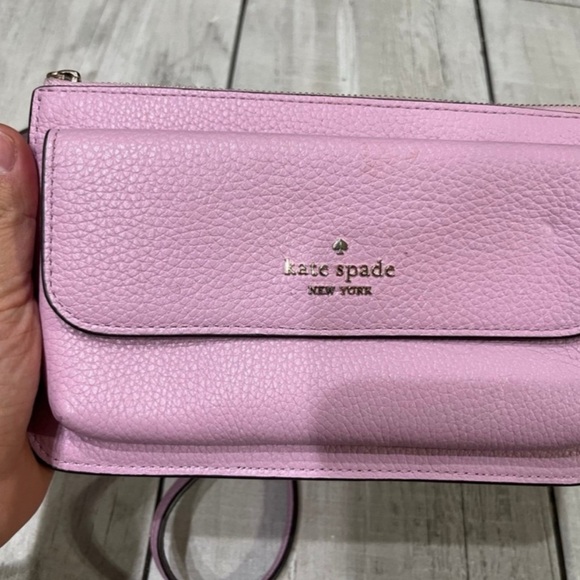 Kate Spade Leila Small Pebbled Leather Crossbody Bag In Quartz Pink - Picture 2 of 12